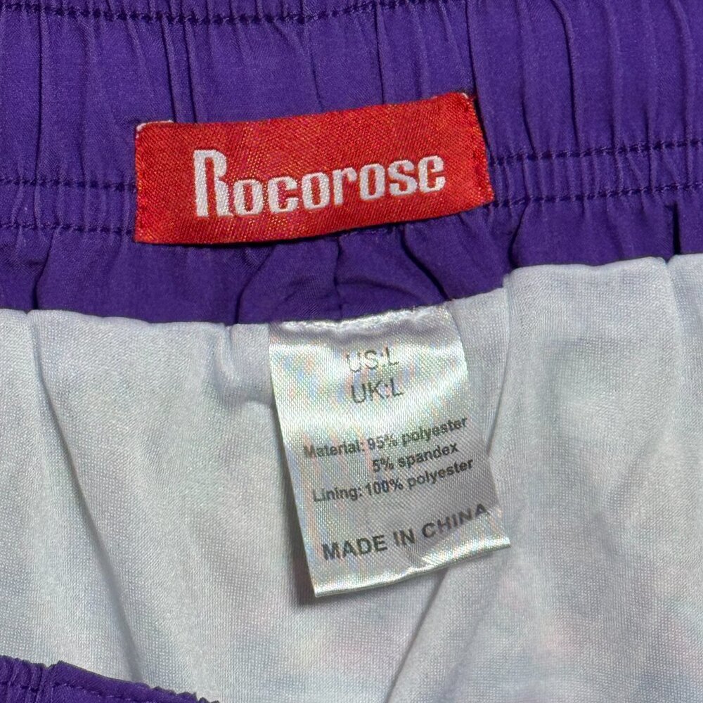 Rocorose Women's Quick Dry Drawstring Board Shorts Purple leaf Board Shorts L - Picture 4 of 6